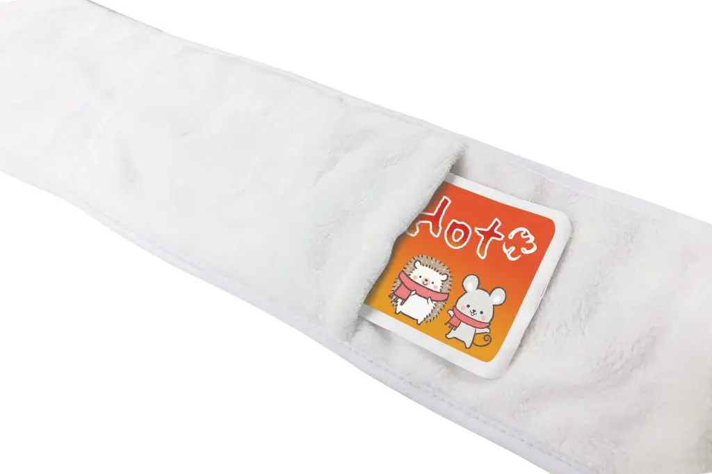 カイロ用ポケット付きマフラータオル